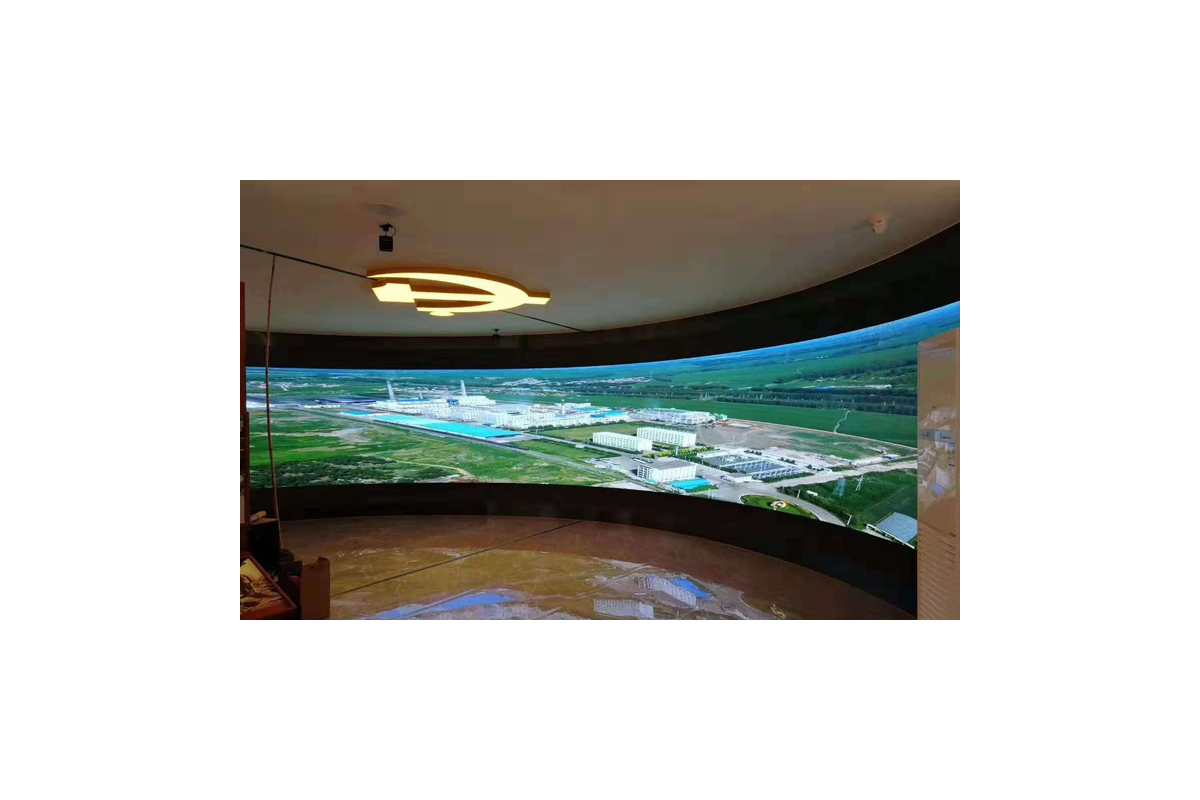 吉林省德惠市非公有制企业和社会组织党建指导服务中心天幕地砖曲屏组合