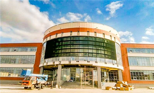 哈萨克斯坦_200平米_玻璃幕墙曲面外固装